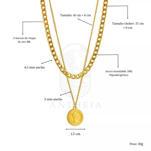 Collar choker moneda