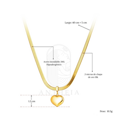 Cadena corazón sólido