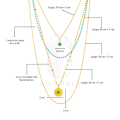 Collar multicapa sol piedras naturales