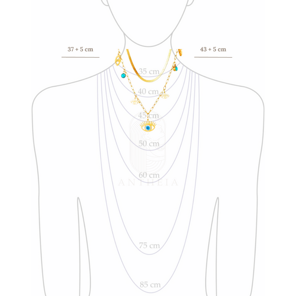 Collar doble ojitos turcos