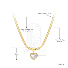 Collar corazón love perla