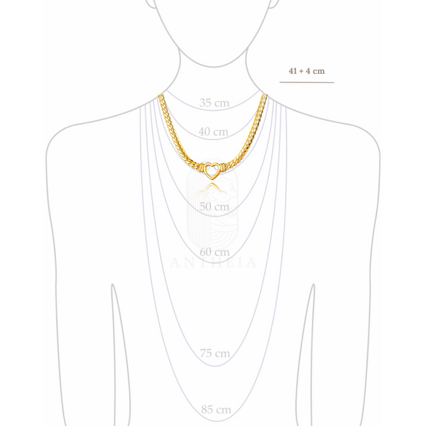 Collar versace eslabones corazón