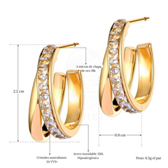 Aretes cristales doble
