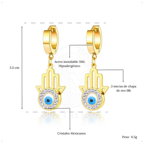 Aretes mano de fátima