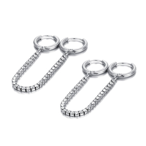 Aretes colgantes con diamantes