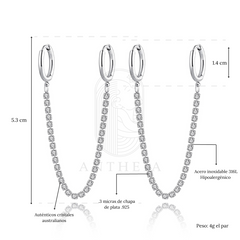 Aretes colgantes con diamantes