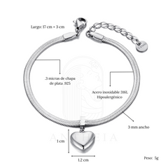 Pulsera cadena corazón