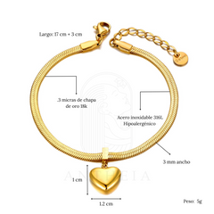 Pulsera cadena corazón