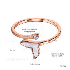 Anillo corazón perla