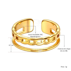 Anillo liso eslabones