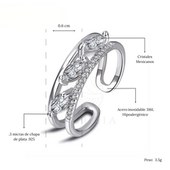 Anillo doble cristales