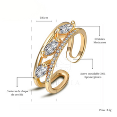 Anillo doble cristales