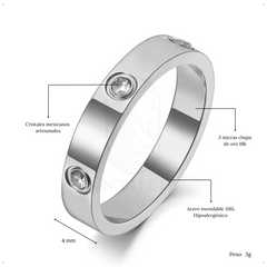 Anillo liso cristales